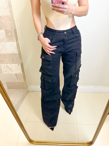 Black Cargo Jeans